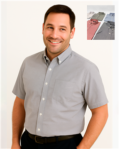 021 - Camisa Rayada Clásica Manga Corta