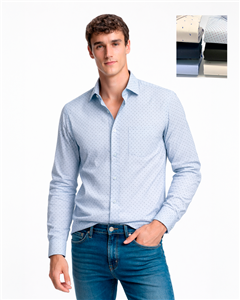 2441 - Camisa M/L Estampada Con Spandex