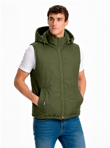752 - Chaleco Trucker Con Forro Polar Y Capucha Desmontable