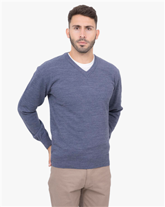 850 - Pullover Escote V Fino Vestir Liso 