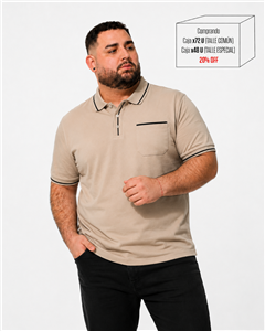 P5105 - Chomba Jersey Con Vivos Y Bolsillo TALLE ESPECIAL