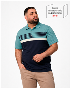 P5109 - Chomba Jersey Rayada TALLE ESPECIAL