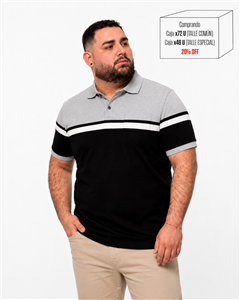 5111 - Chomba Jersey Rayada Con Bolsillo TALLE ESPECIAL