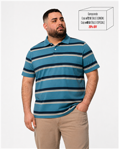 5112 - Chomba Jersey Rayada Con Bolsillo TALLE ESPECIAL